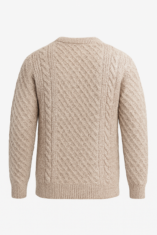 Men's Ecru Aran Sweater