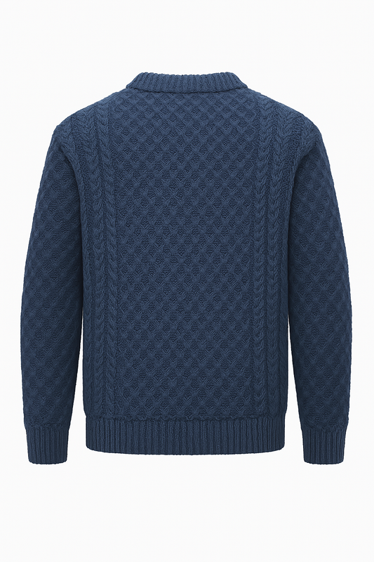 Men's Blue Aran Sweater