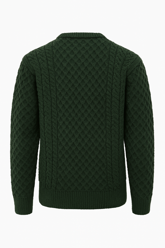 Men's Green Aran Sweater