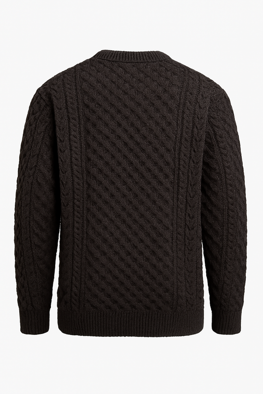 Men's Grey Aran Sweater