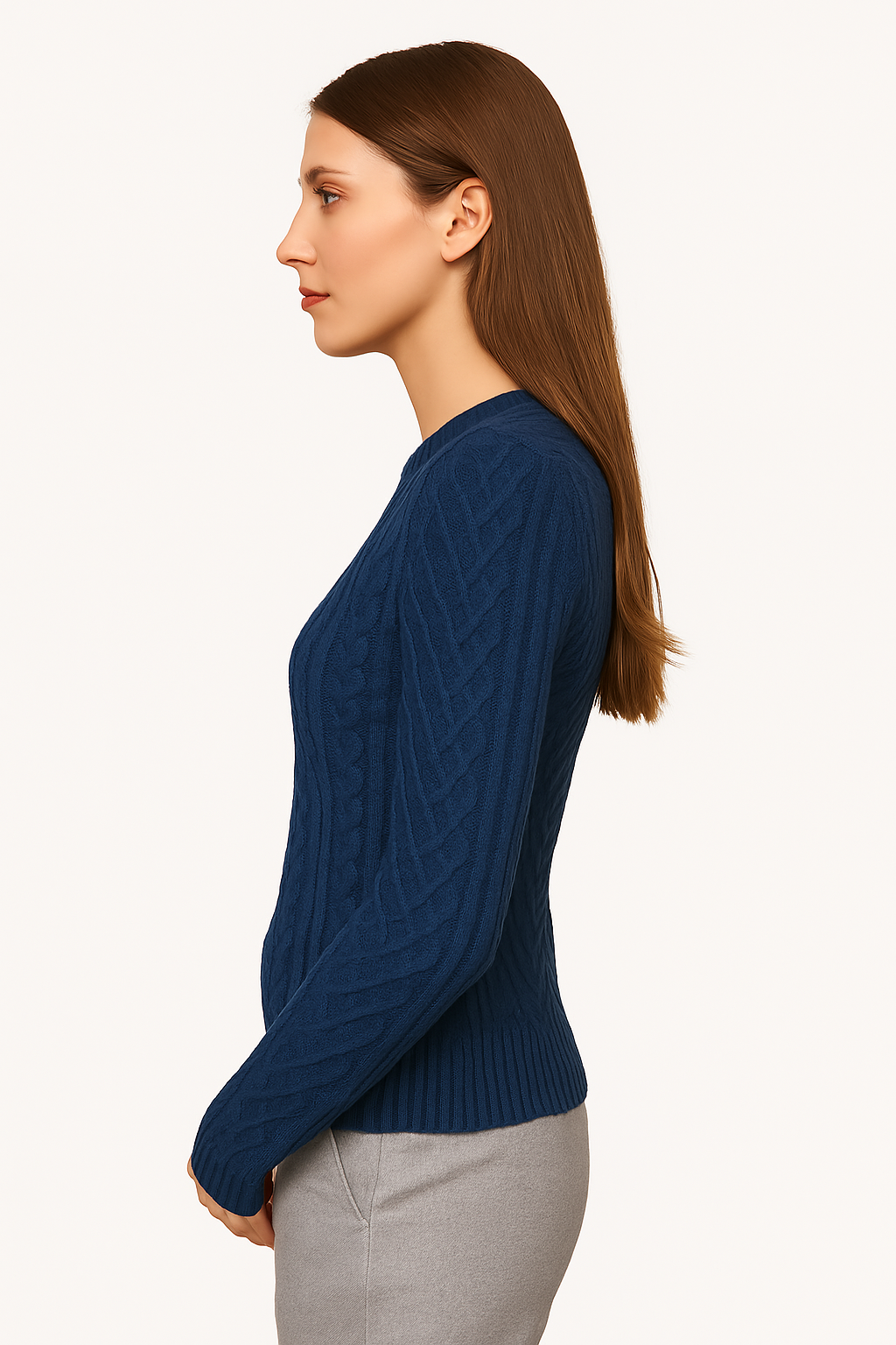 Women's Blue Aran Sweater