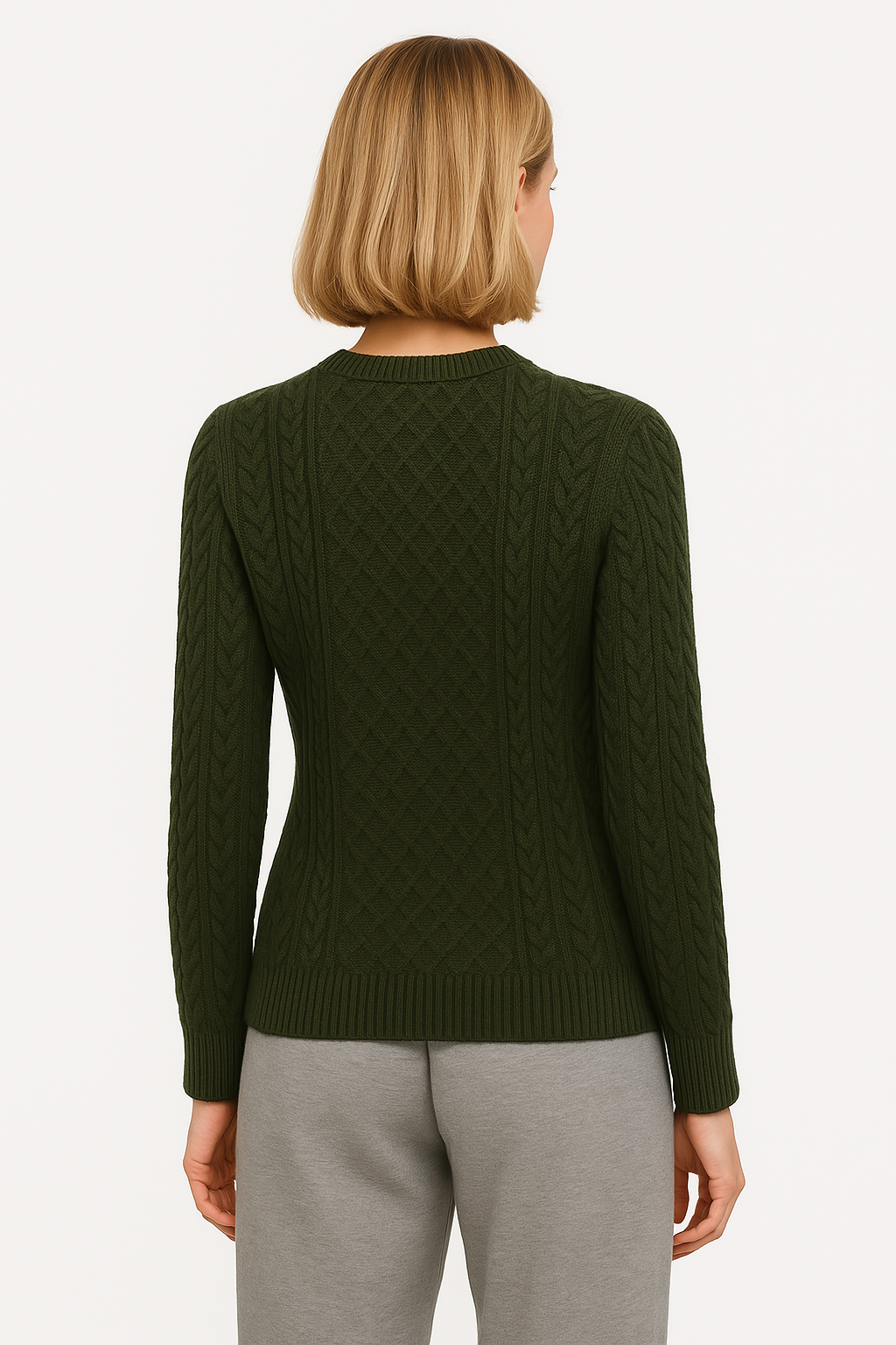 Women's Green Aran Sweater